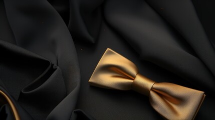 Black fabric and bow tie