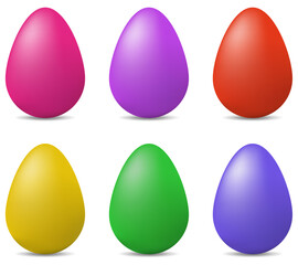 Color easter eggs set. Vector illustration isolated on white background
