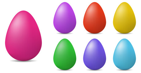 Easter eggs. Colored three-dimensional isolated on white background