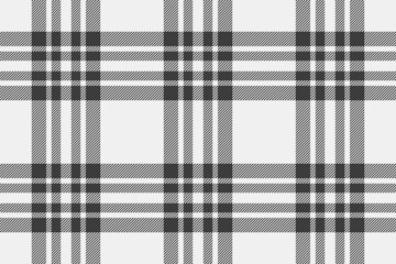 Regular background textile plaid, pure check fabric tartan. Collage seamless vector texture pattern in white and grey colors.