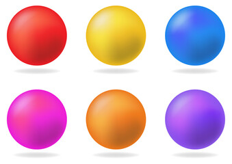Set of glossy spheres. Vector illustration