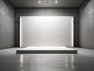 empty gallery interior with spotlights