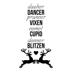 Merry Christmas,reindeer silhouette ,dasher dancer prancer vixen comet cupid donner blitzen, Reindeer jumping silhouette,deer star 