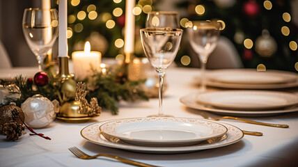 Holiday dinner at home, table decor
