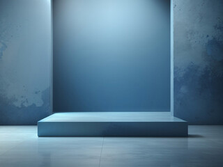 empty room with blue wall