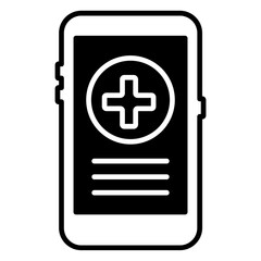 Obraz premium medical app solid glyph icon illustration