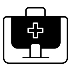 Obraz premium medicine kit solid glyph icon illustration
