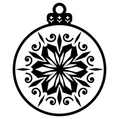 christmas tree ornament ball with Snowflake