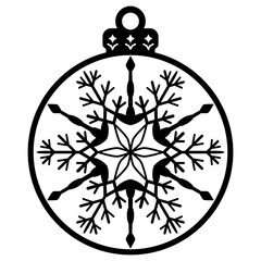 christmas tree ornament ball with Snowflake