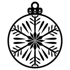 christmas tree ornament ball with Snowflake
