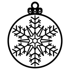 christmas tree ornament ball with Snowflake