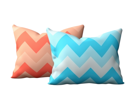 Cushions of chevron pattern