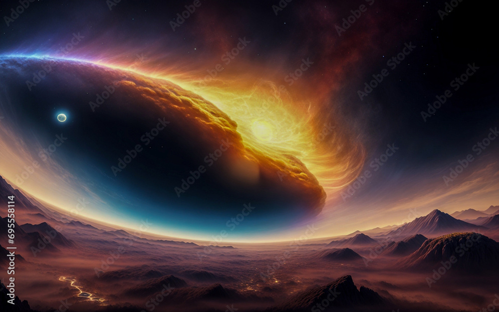 Canvas Prints black hole planets stars abstraction illusion something that is not