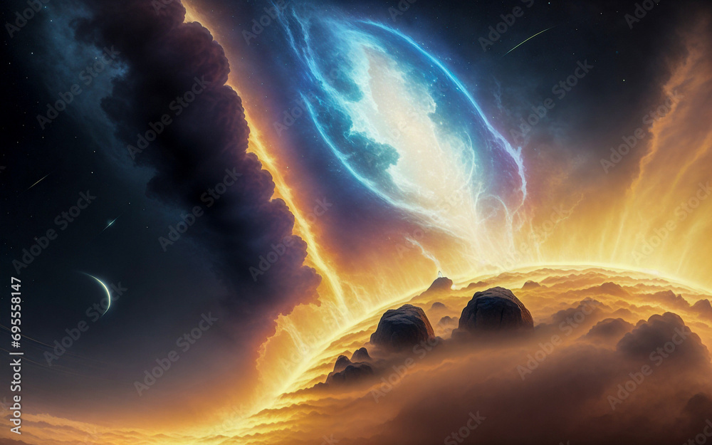 Canvas Prints black hole planets stars abstraction illusion something that is not