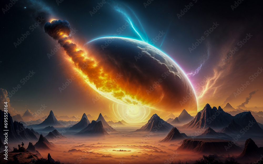 Canvas Prints black hole planets stars abstraction illusion something that is not