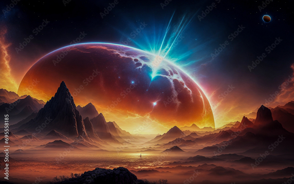 Canvas Prints black hole planets stars abstraction illusion something that is not