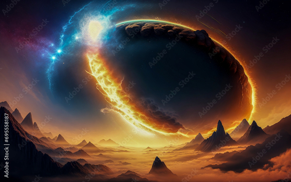 Canvas Prints black hole planets stars abstraction illusion something that is not