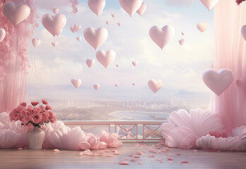 pink flamingos in the water generated by AI technology