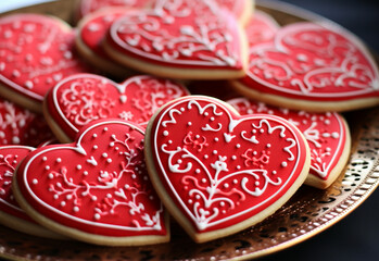 heart shaped candies generative by AI technology