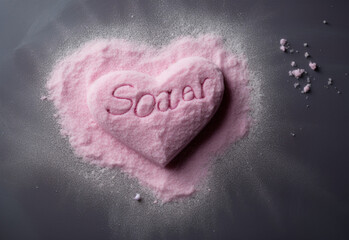 pink heart on a black background generative by AI technology