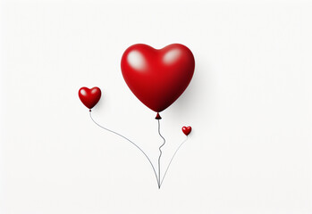 heart shaped balloons generative by AI technology