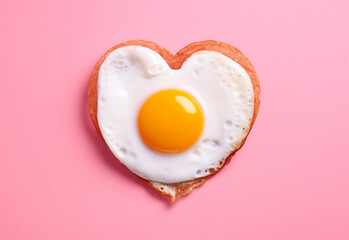 heart shaped fried egg generative by AI technology