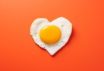 fried egg on a orange plate generated by AI technology