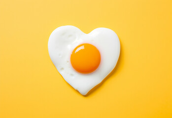 heart shaped fried egg generative by AI technology