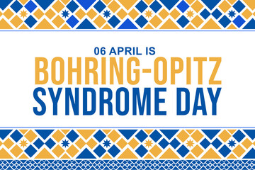 Bohring Optiz Syndrome Day background in traditional style with yellow and blue color typography