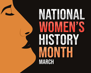 National Women's History Month colorful background with typography on the side and shapes. March is observed as womens month in the world, backdrop design