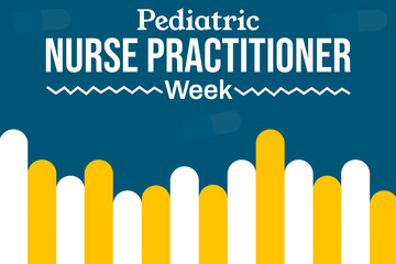 Pediatric Nurse Practitioner Week shapes design with typography and minimalist lines. - obrazy, fototapety, plakaty