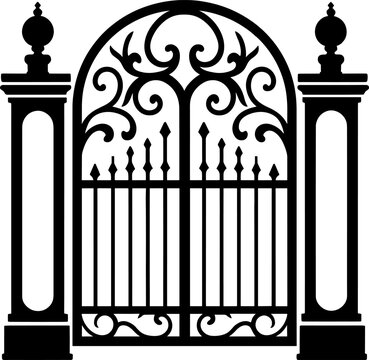 recommend clip art: Gate or fence icon design isolated on white background. Vector illustration. AI generated illustration.