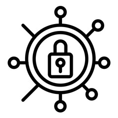 Fototapeta premium Cybersecurity Icon Style