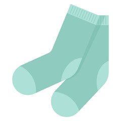 A pair of plain knitted blue socks