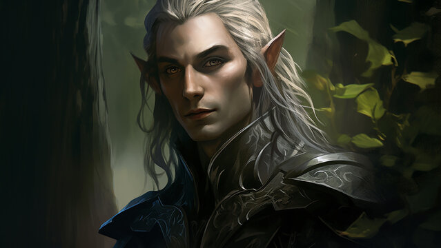 Fantasy Male Elf Portrait Painting