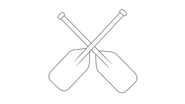 animated sketch of a boat rowing icon