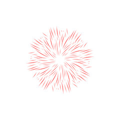 Obraz premium Illustration of Red Fireworks