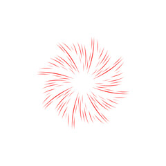 Obraz premium Illustration of Red Fireworks