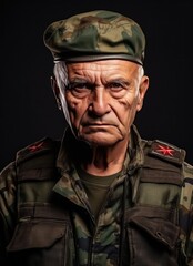 Fototapeta premium a man that was in the army poses for a portrait