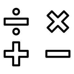 Fototapeta premium Math Symbols Icon Style