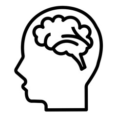 Psychology Brain Icon Style