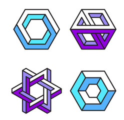 Abstract fun shapes isolated on white background. Fascinating geometric shapes. Vector illustration. 
