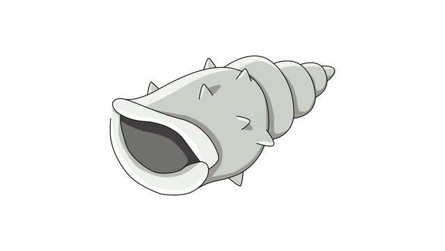 Animation forms a clam shell icon