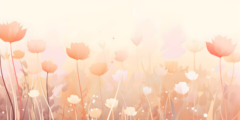 Pastel beige abstract floral background 