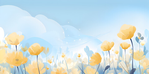 Fototapeta premium Abstract pastel purple spring background with flowers 