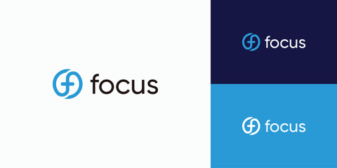 Circle F letter logo design