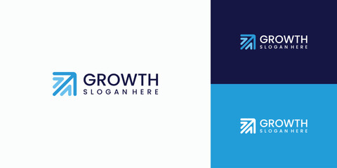 Triple arrow growth logo design - obrazy, fototapety, plakaty