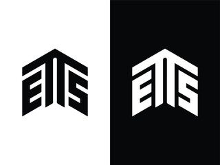 EMS letter logo design - obrazy, fototapety, plakaty