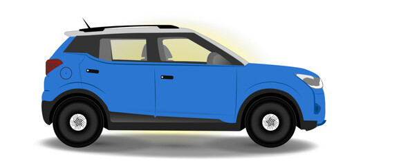 blue XUV SUV taxi EPS model four wheeler automobile illustrated transportation graphics for children. illustration PNG car. white No background vehicle vector cartoon Blue cars for animation videos