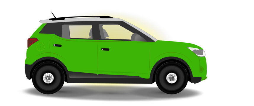 Green XUV SUV taxi model four wheeler automobile illustrated graphics transportation for kides  illustration PNG EPS car. royalty free image sport vehicle vector cartoon electric cars animation videos